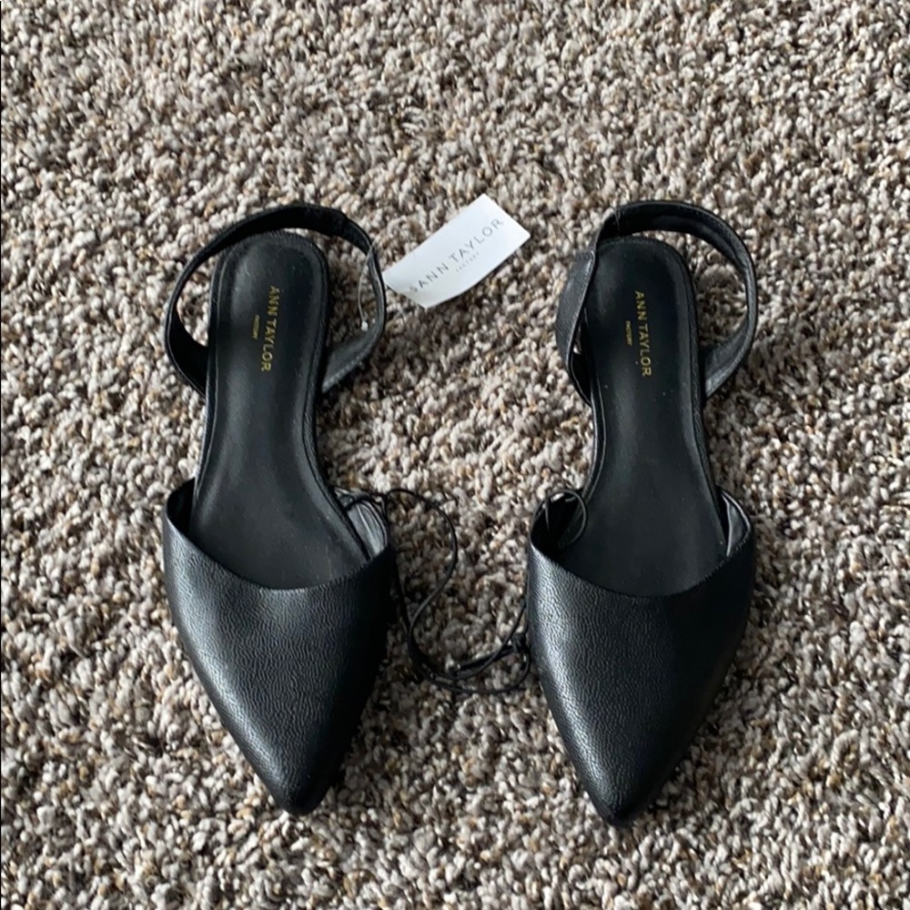 NWT Ann Taylor slingback black flats